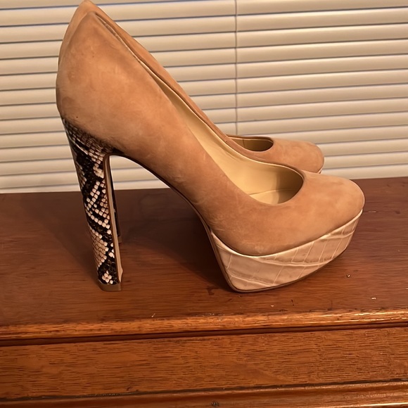 Jessica Simpson Suede and Snake Print Heel - Picture 3 of 6